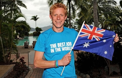Ben Southall là một trong những người may mắn được nhận làm công việc nghỉ mát dài ngày tại đảo Hamilton (Australia)