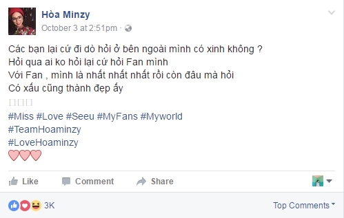Hòa Minzy có dịp gặp gỡ fan hâm mộ trong một sự kiện gần đây.