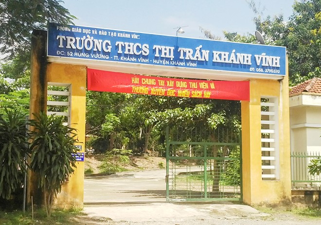 Trường THCS thị trấn Khánh Vĩnh - nơi xảy ra vụ việc