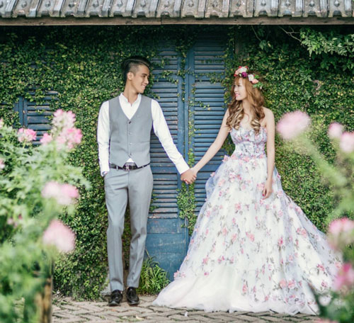 Ảnh cưới của Thịnh và Kiếu tại Hà Nội.
