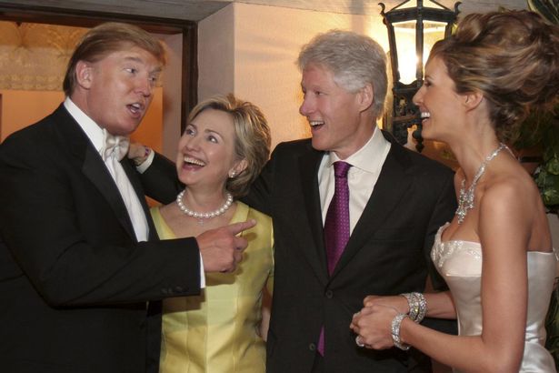 Vợ chồng Bill và Hillary Clinton vui vẻ dự đám cưới Donald và Melania Trump