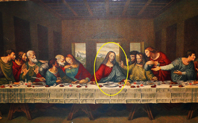 Bức tranh nổi tiếng "Bữa ăn tối cuối cùng" (The Last Supper) của đại danh họa Leonardo da Vinci. 